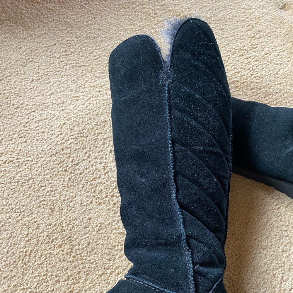 EUC UGG Rosalind pull on black tall boots-toscana silver gray/black fur cuff. - Picture 5 of 14